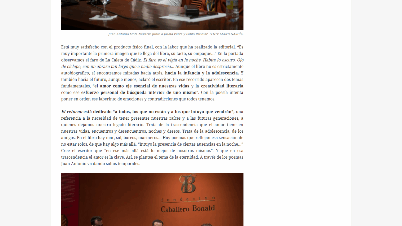 'El retorno', un poemario que habla del amor como eje esencial de nuestras vidas - lavozdelsur.es